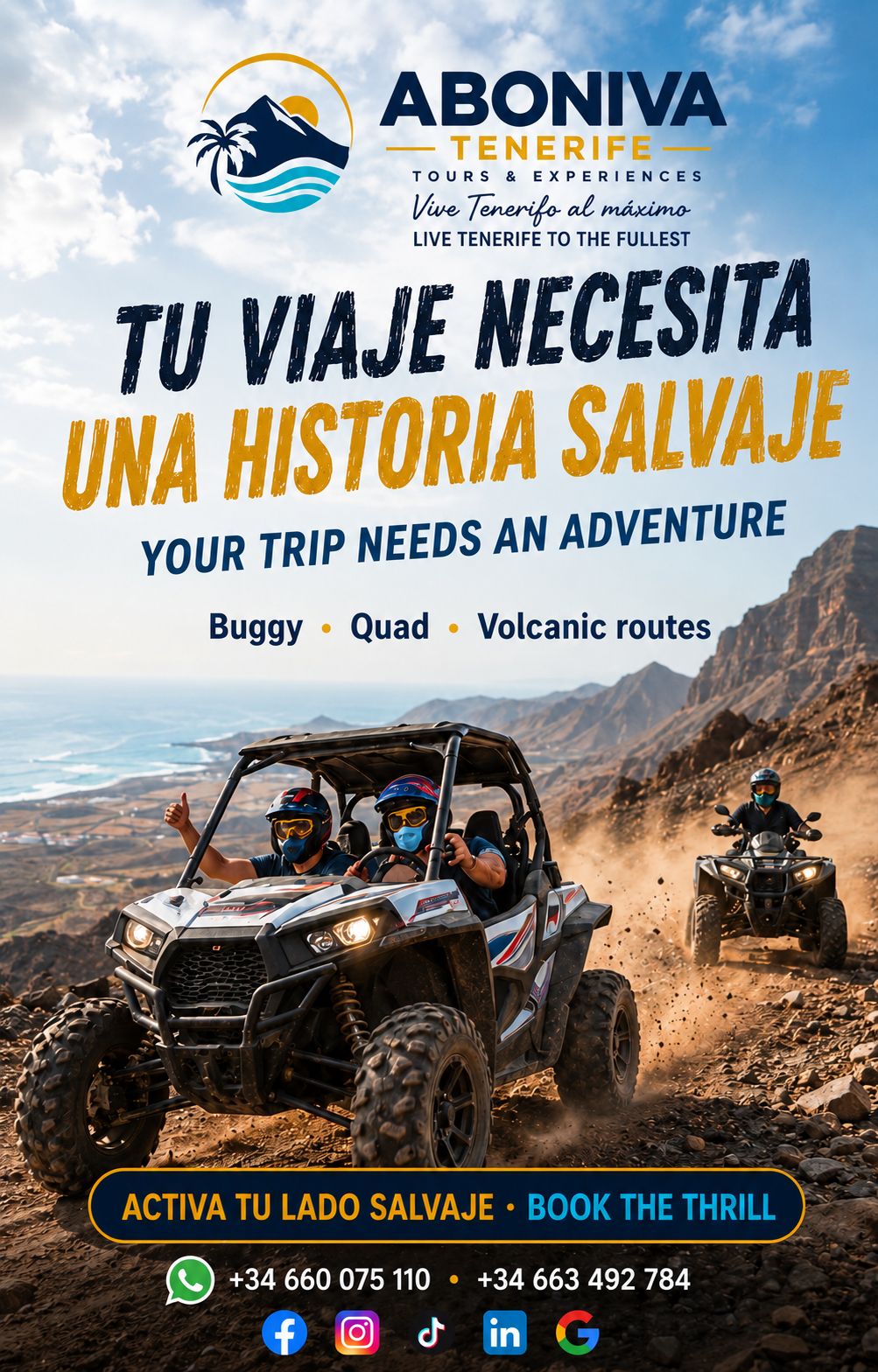 Imagen promocional de ABONIVA de una ruta de aventura en quad o buggy