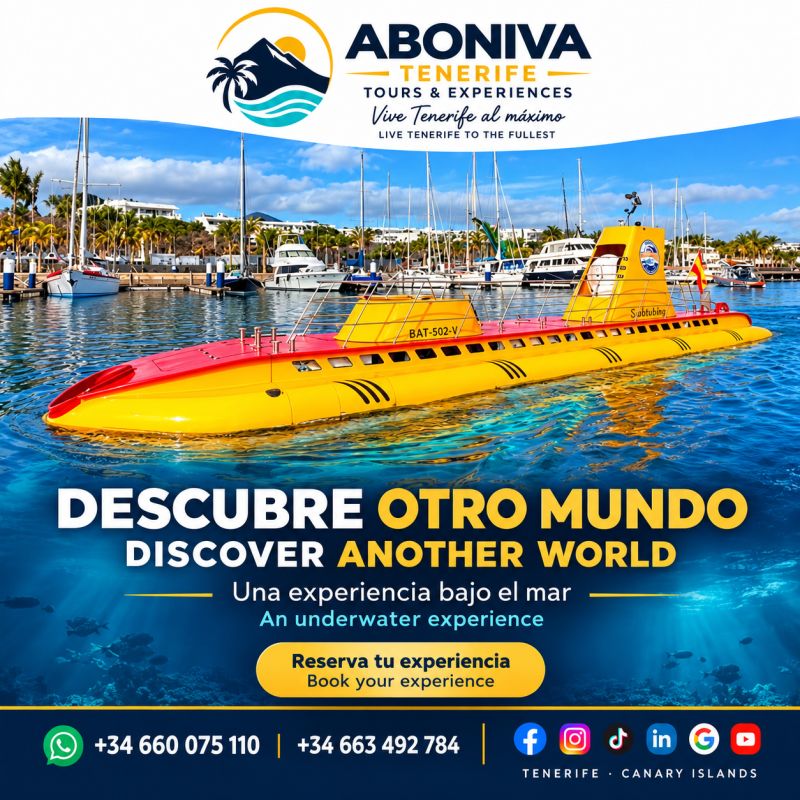 Imagen promocional de ABONIVA de una experiencia en submarino en Tenerife