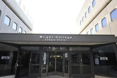 Entrada al centro del campus de Wright College, en el noroeste de Chicago