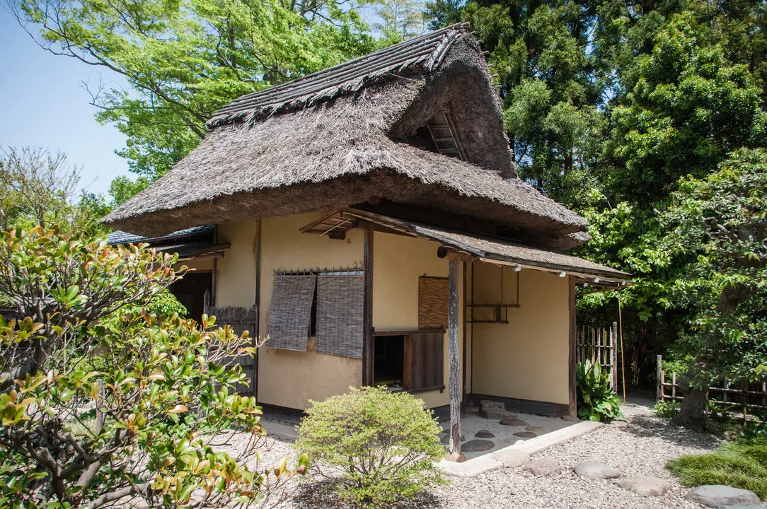 Casa de té Meimei-an en Matsue, con su arquitectura tradicional