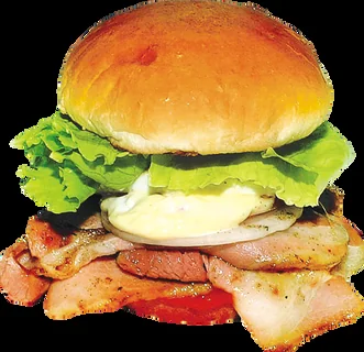 Hamburguesa bacon-egg de BigMan, fotografiada en su web oficial.