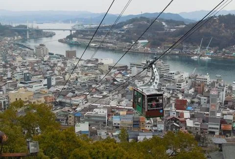 Teleférico de Senkoji y el canal de Onomichi, imagen publicada por la ciudad.