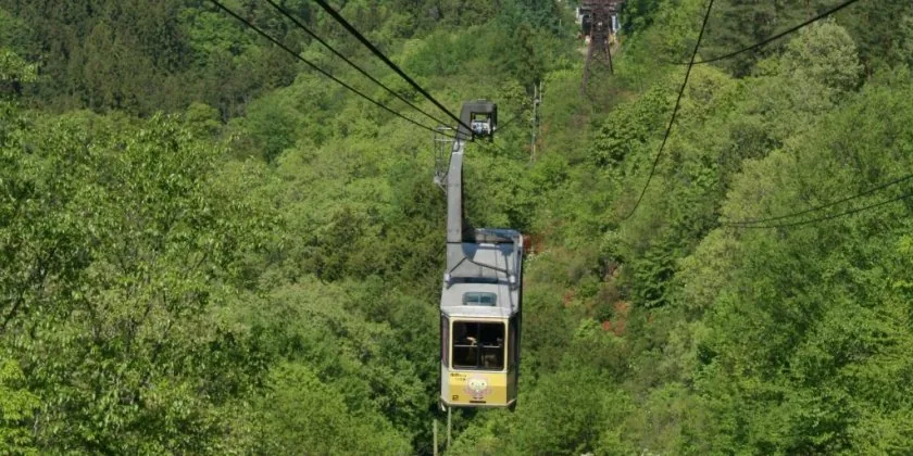 Teleférico de Shosenkyo hacia el mirador de Panorama-dai.