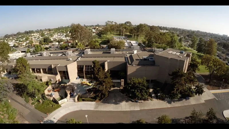Aerial view of the Educational Cultural Complex campus in San Diego.