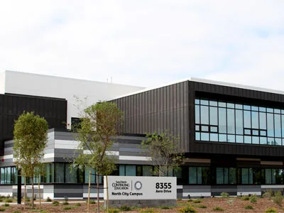 Aerial exterior view of San Diego College of Continuing Education North City Campus.