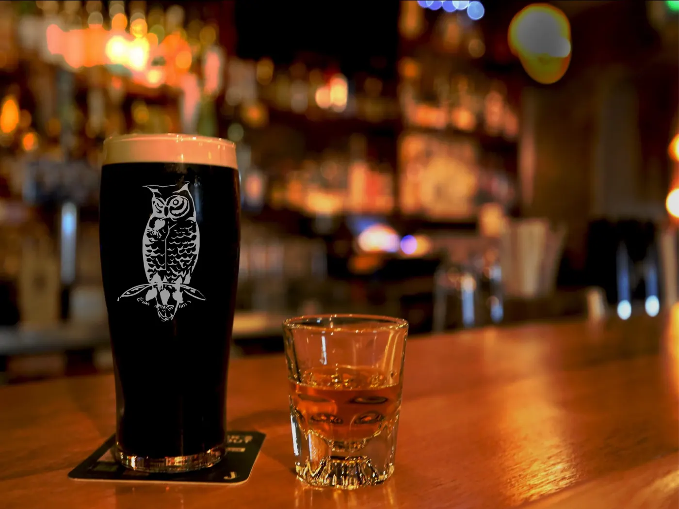 Interior del Owl ’N Thistle Irish Pub en Seattle.