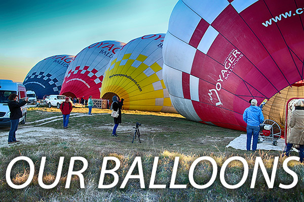 Globos de Voyager Balloons preparados para despegar en Capadocia