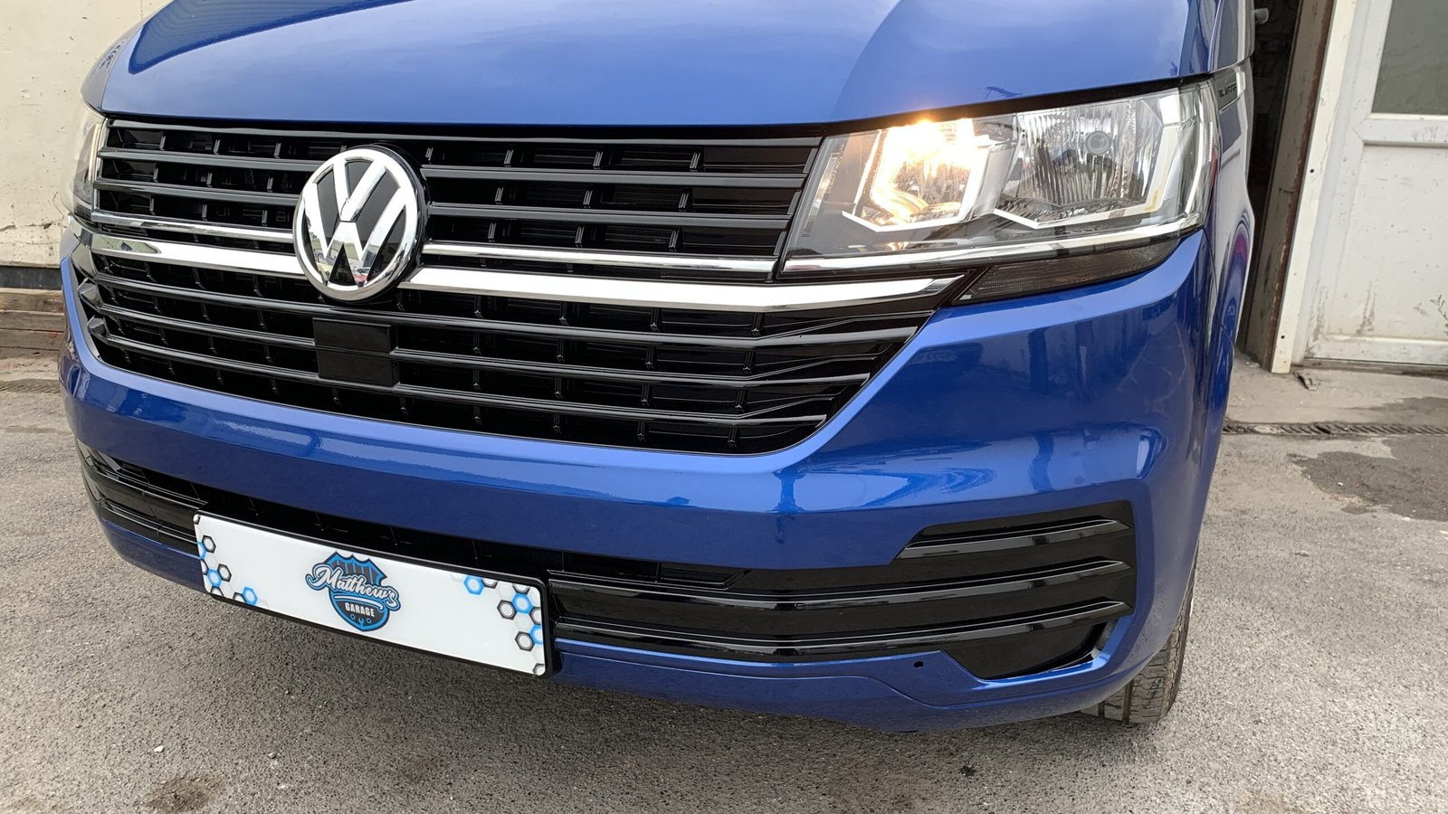 Blue van shown in Matthew’s Garage body-repair gallery