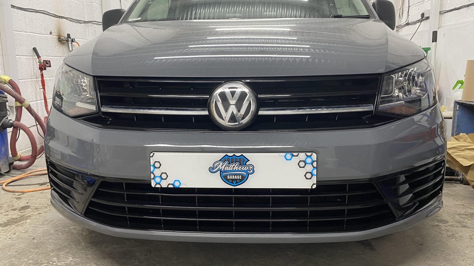 Gray van shown in Matthew’s Garage body-repair gallery