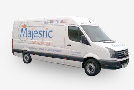 Majestic Designs branded installation van