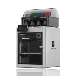 Impresora Bambu Lab con varios filamentos instalados / Bambu Lab printer loaded with several filament spools
