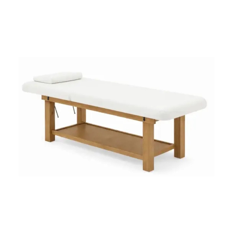 Mesa profesional de masaje con estructura de madera / Professional massage table with a wooden frame