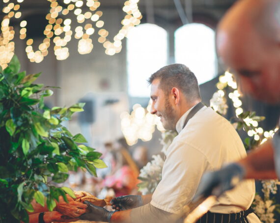 Chef Lucas working at an event