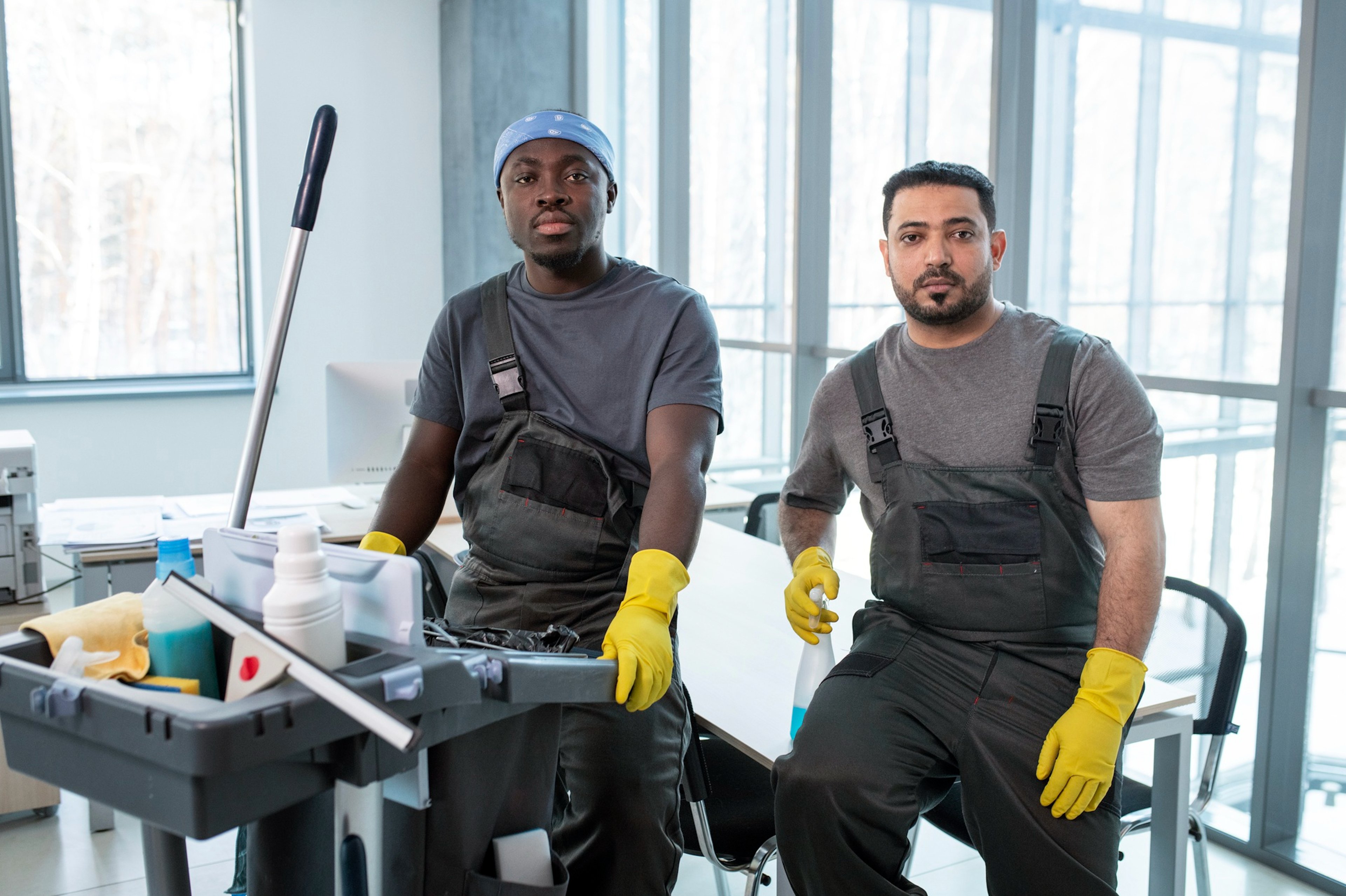 Cleaning Whizz staff with their cleaning equipment