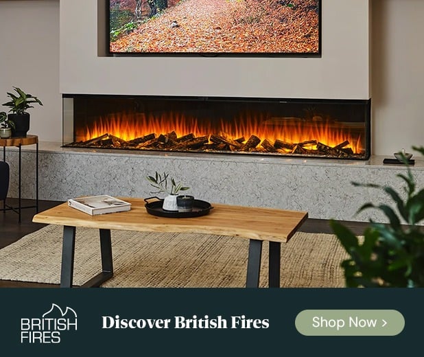 Contemporary electric fireplace integrated into a living room media wall.