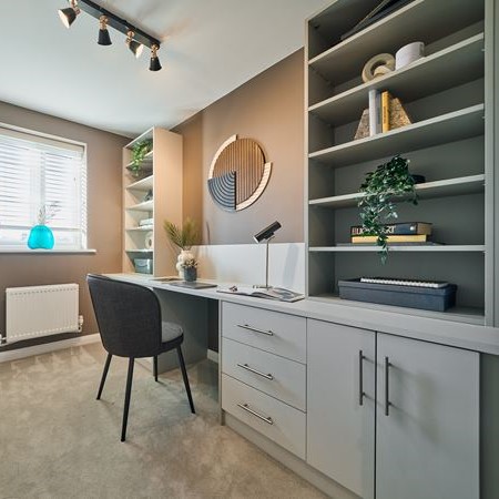 Made-to-measure home office cabinetry by The Gooding Group.