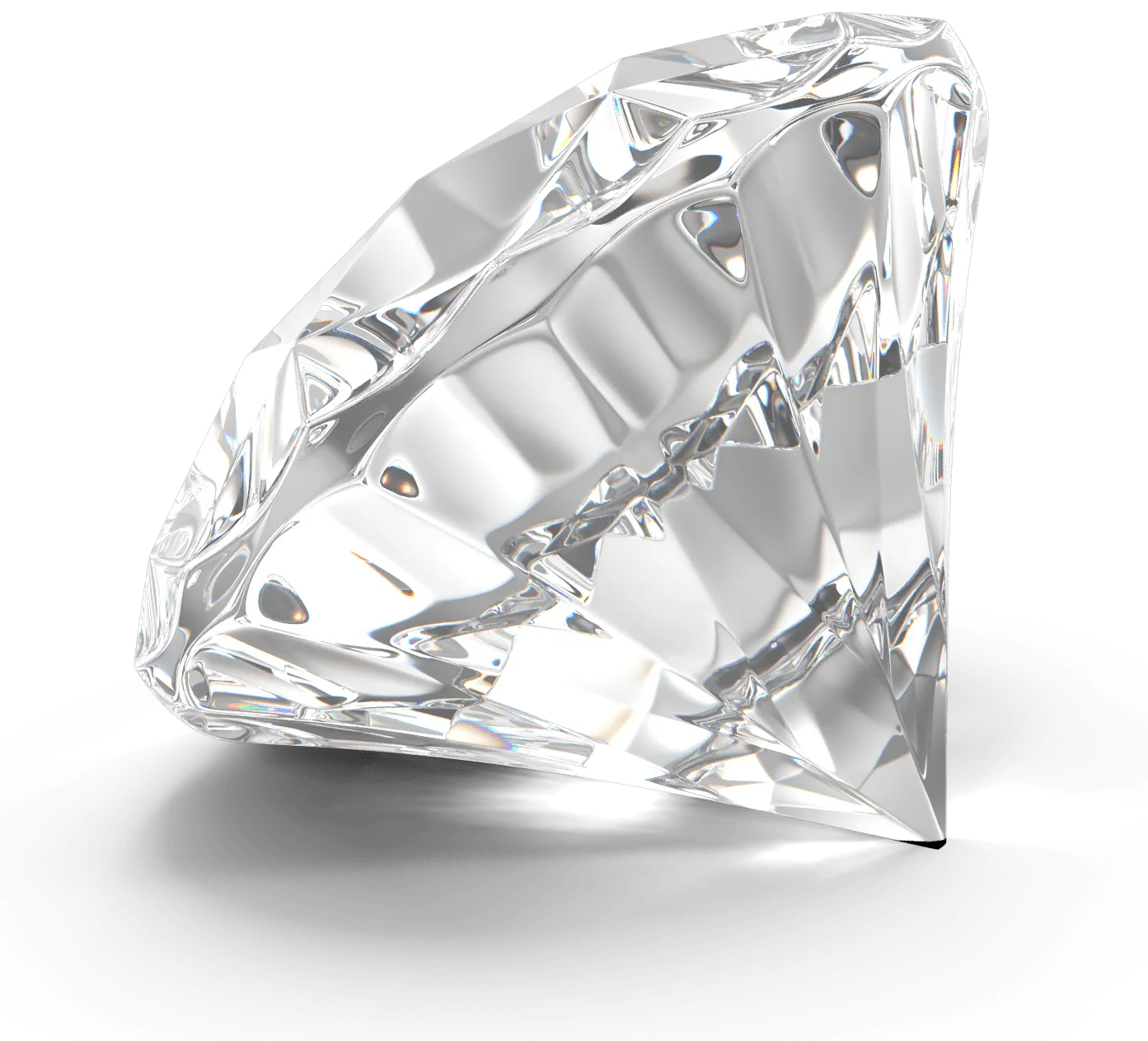 A cut diamond displayed against a light background.