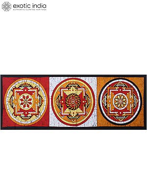 Panel decorativo pintado con motivos tradicionales de la India / Painted decorative panel with traditional Indian motifs