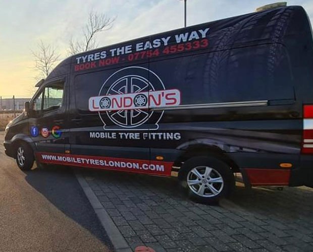 Mobile Tyres Today service van used for mobile tire fitting.