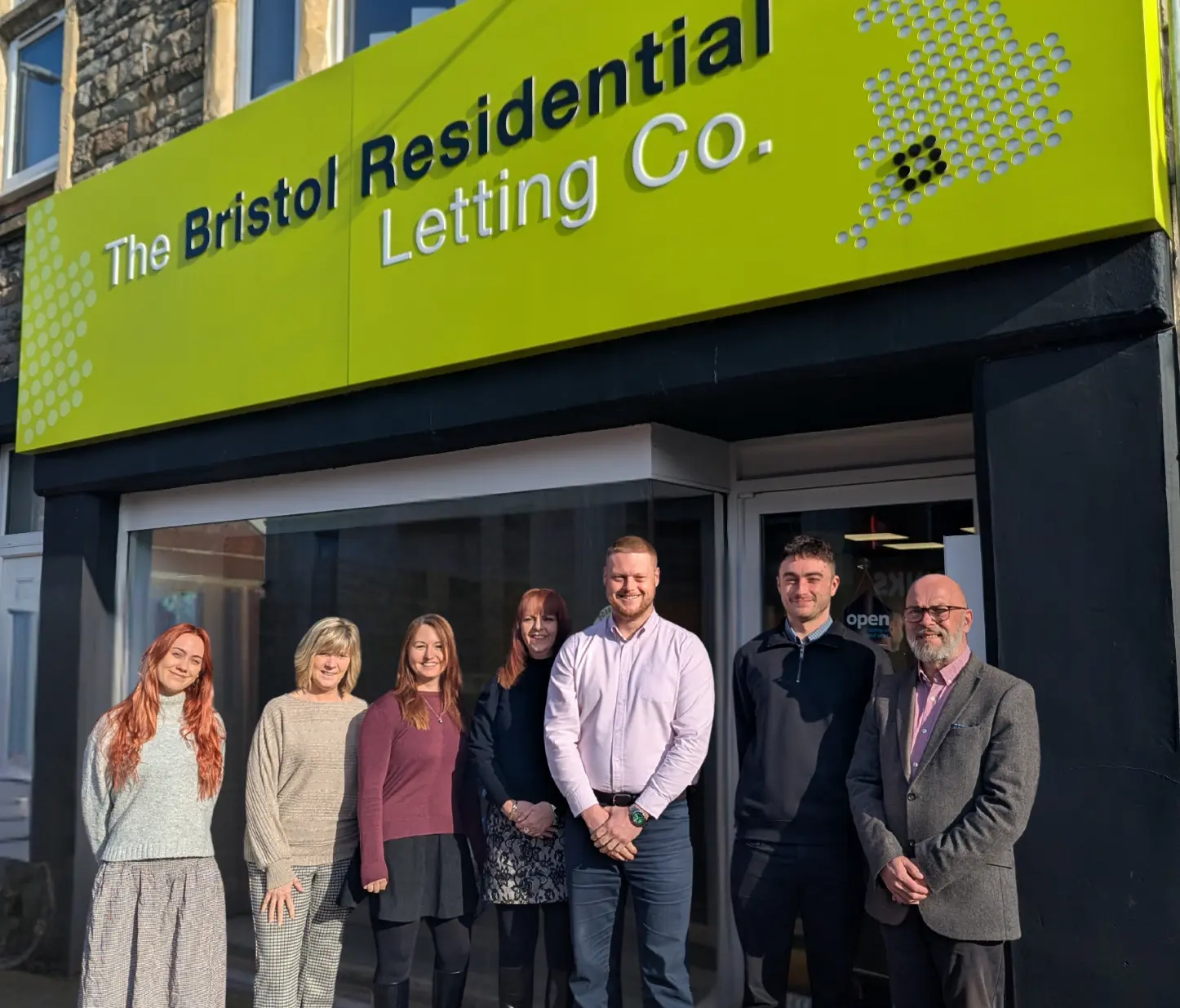 Team outside a Bristol Residential Letting Co office