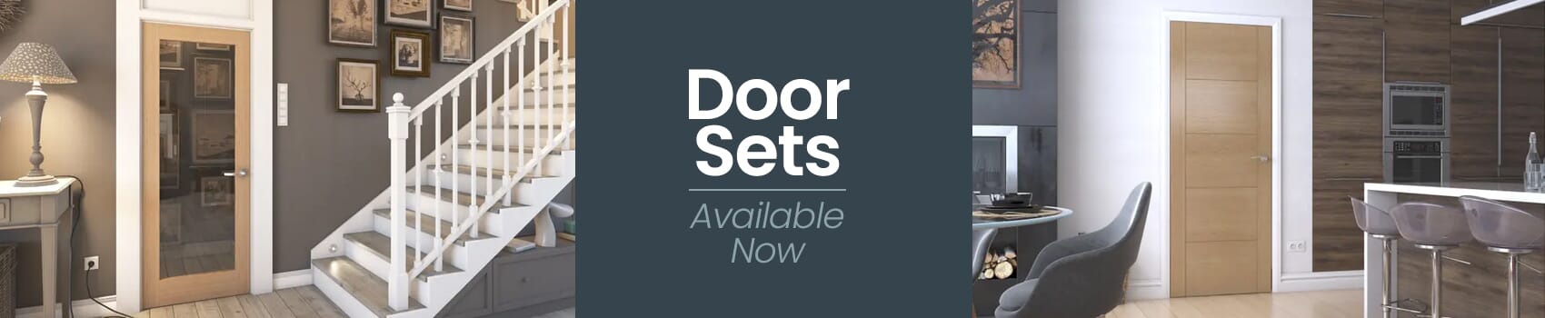 Conjunto de puertas interiores en una vivienda | Interior door set in a home.