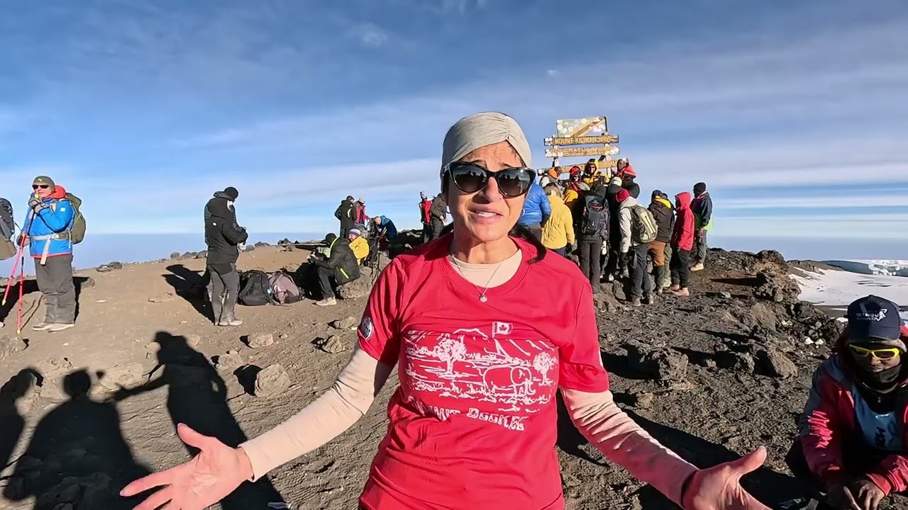 Climbers on Mount Kilimanjaro