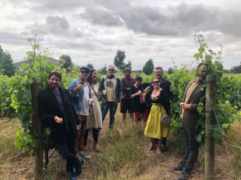Visitantes durante una cata en una finca vinícola del Cabo.