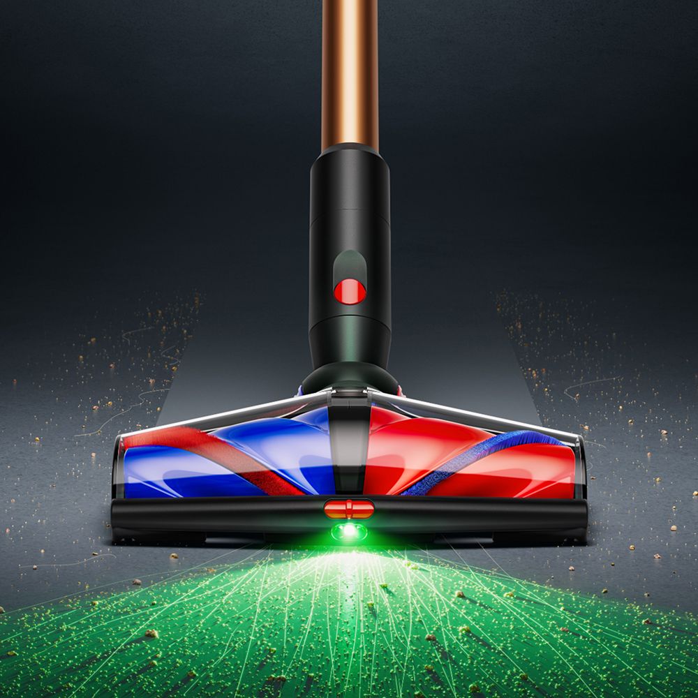 Dyson vacuum cleaner floor head in a product demonstration
