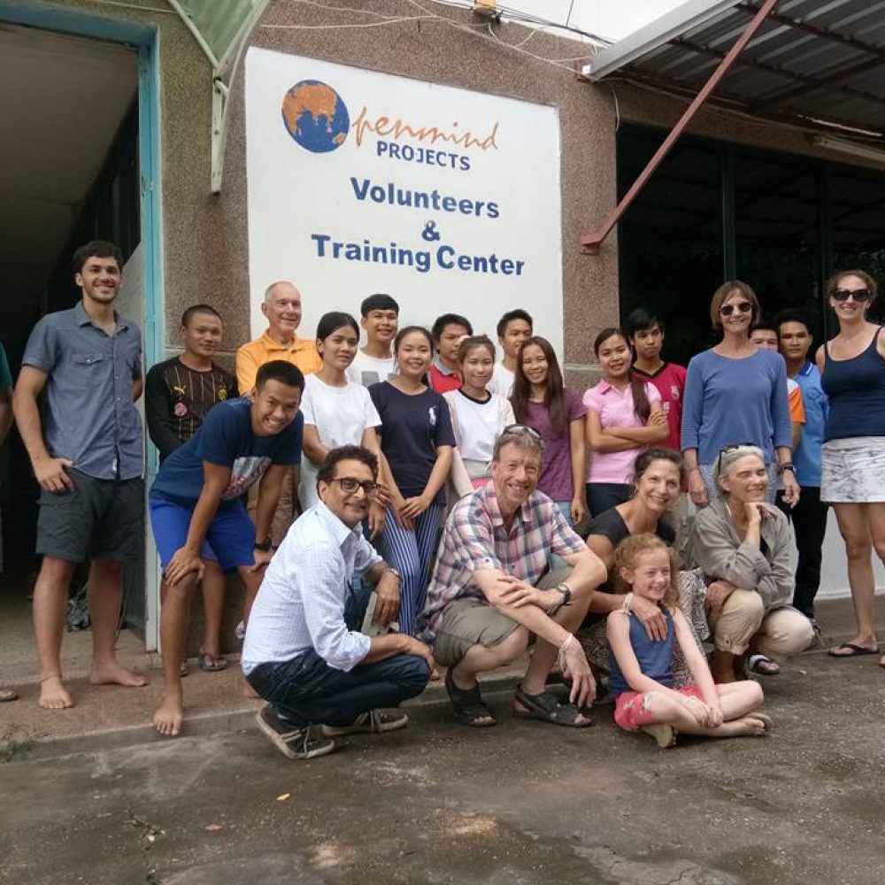 Volunteers and participants outside the OpenmindProjects training centre