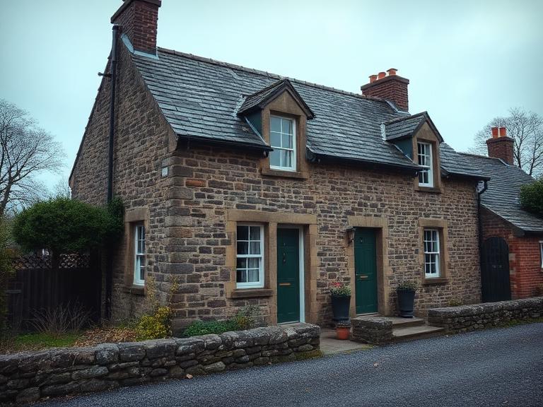 House exterior with a garden