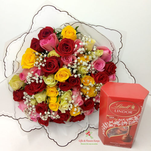 Colourful rose bouquet offered by Gifts and Flowers Kenya