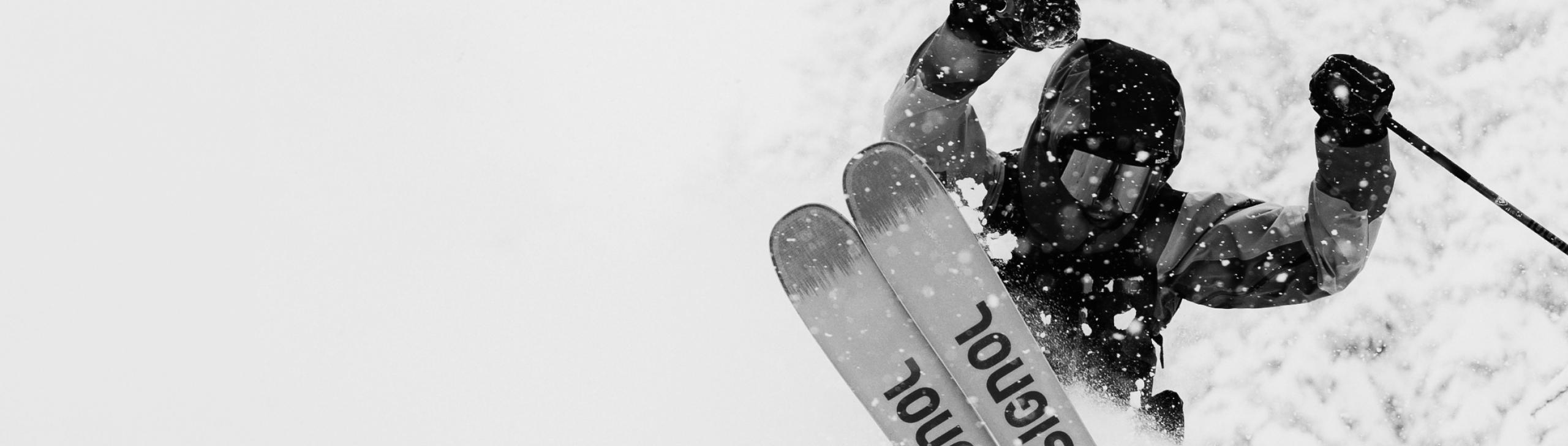 Skier on a snowy mountain slope