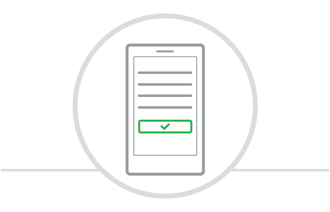 Graphic showing mobile check submission and approval in the Ingo Money app