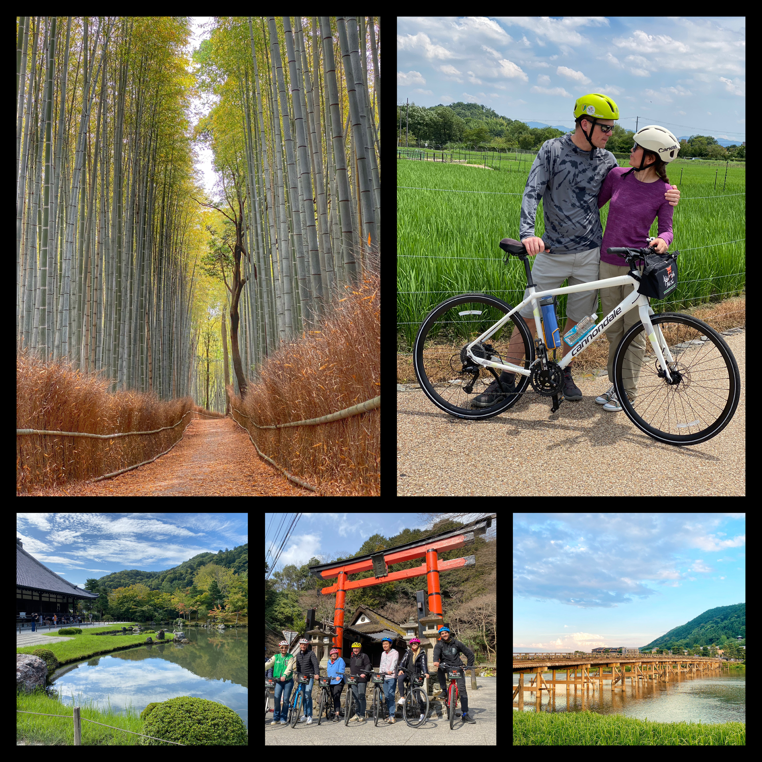 Early ride in Arashiyama bamboo grove / Recorrido temprano por el bosque de bambú de Arashiyama
