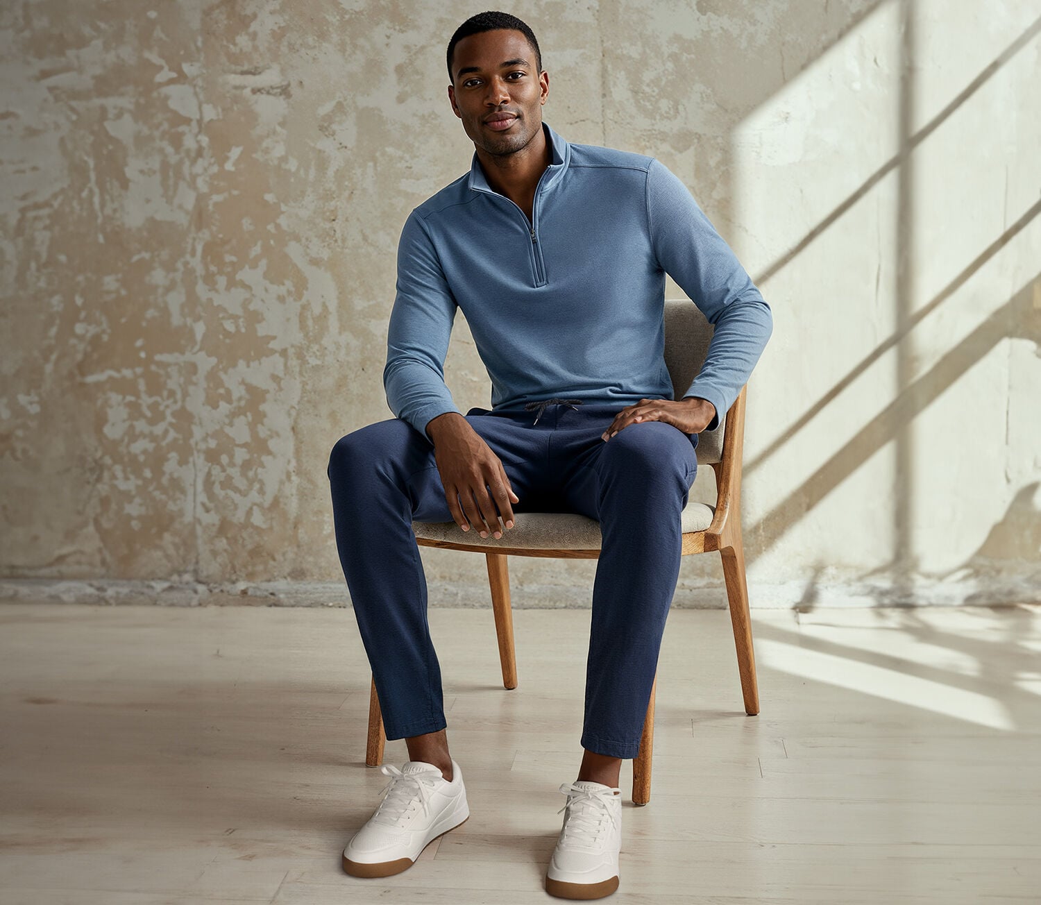 Skechers casual trainers worn with everyday clothing