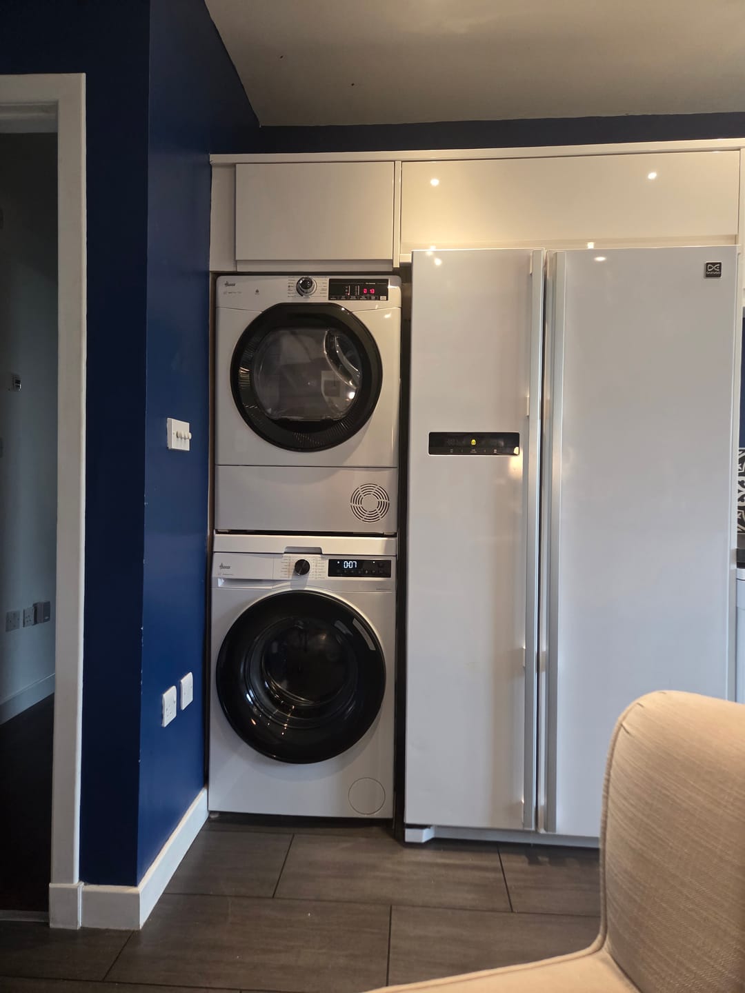 Washing machine in a utility room