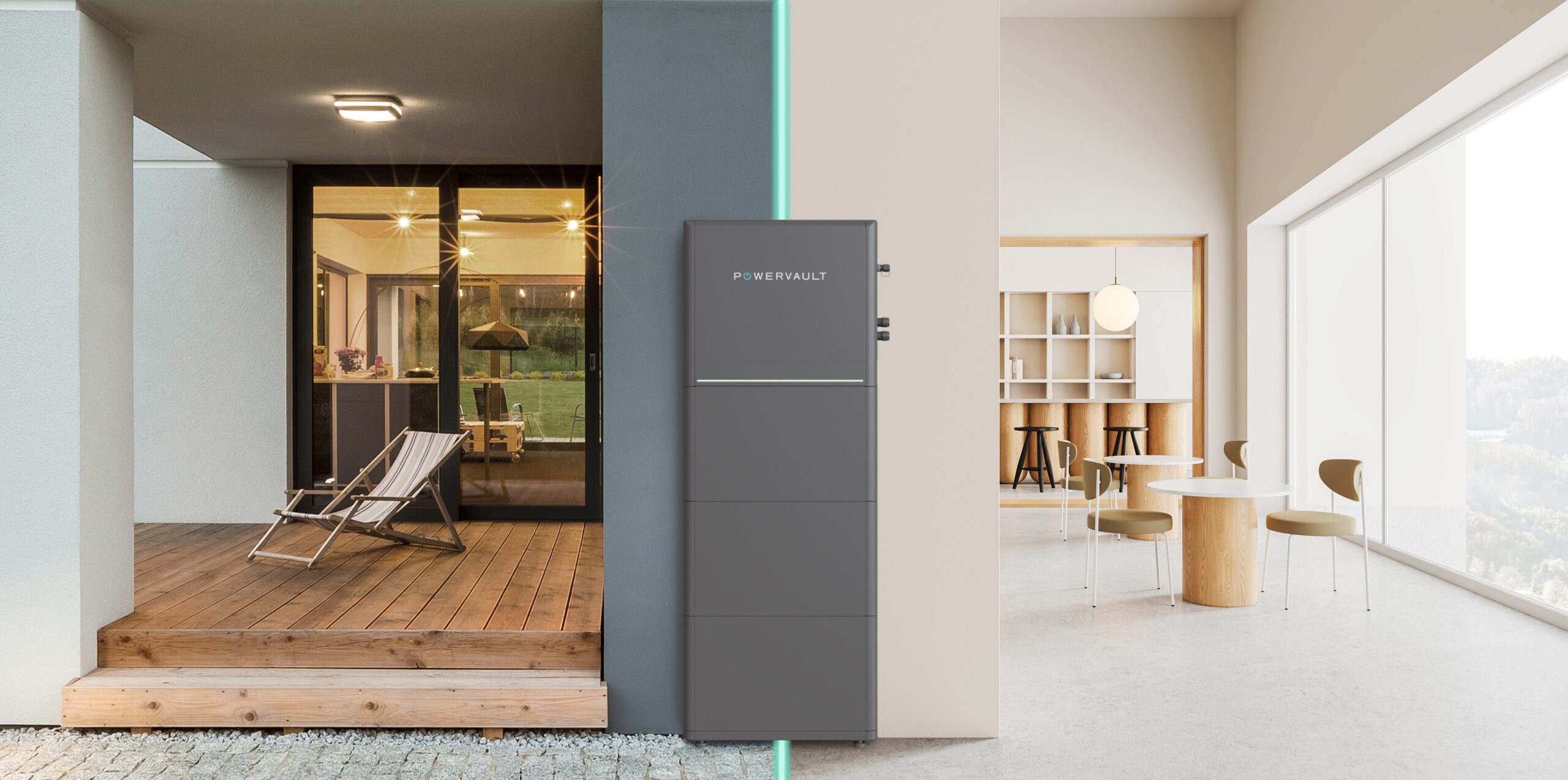 Powervault home battery installed beside a house