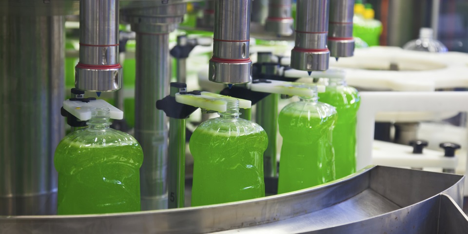 Packaging machinery automatic filling line including capping and labelling