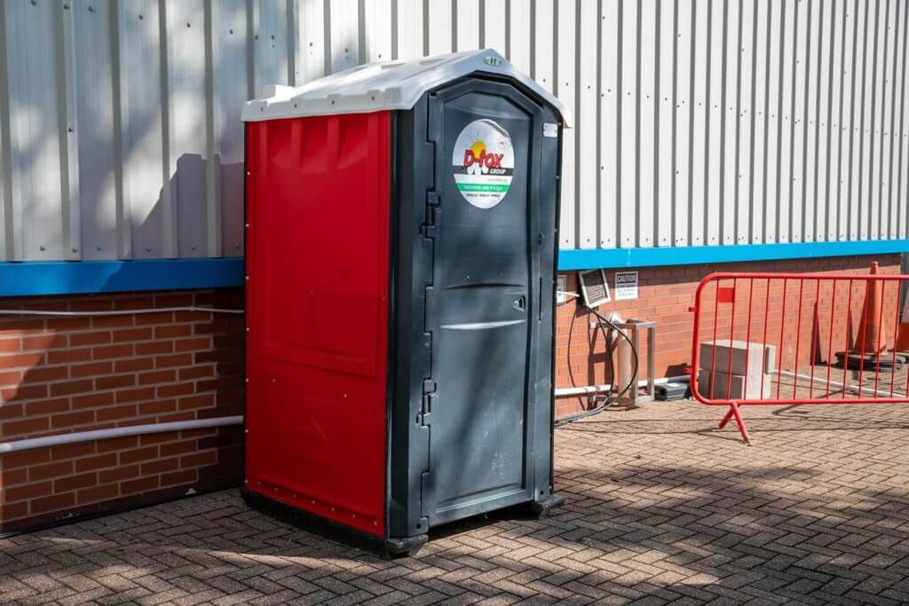 D-tox portable toilet unit at a site