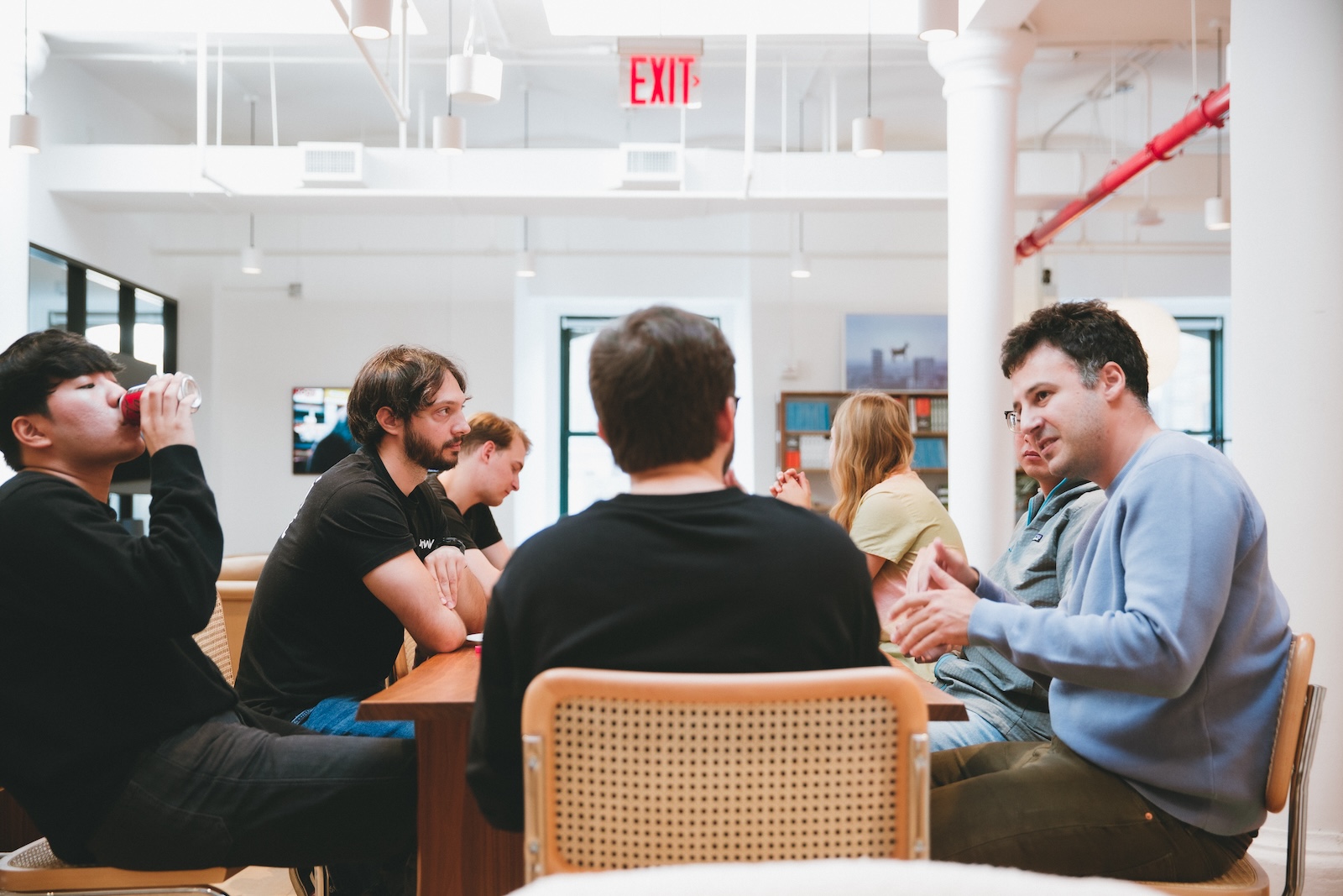 Team collaborating in an office