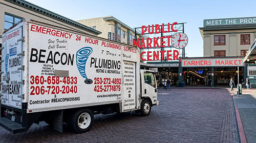 Beacon Plumbing service truck in Seattle