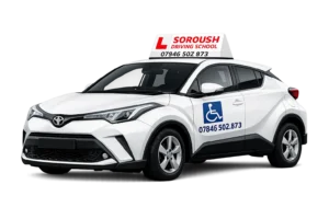 Soroush Driving School’s branded dual-control car.