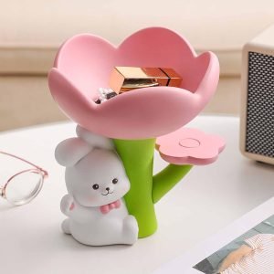 Pink flower-shaped tabletop ornament from NovaQuell