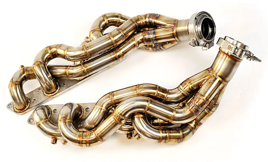Performance exhaust component displayed by Swallows Jaguar