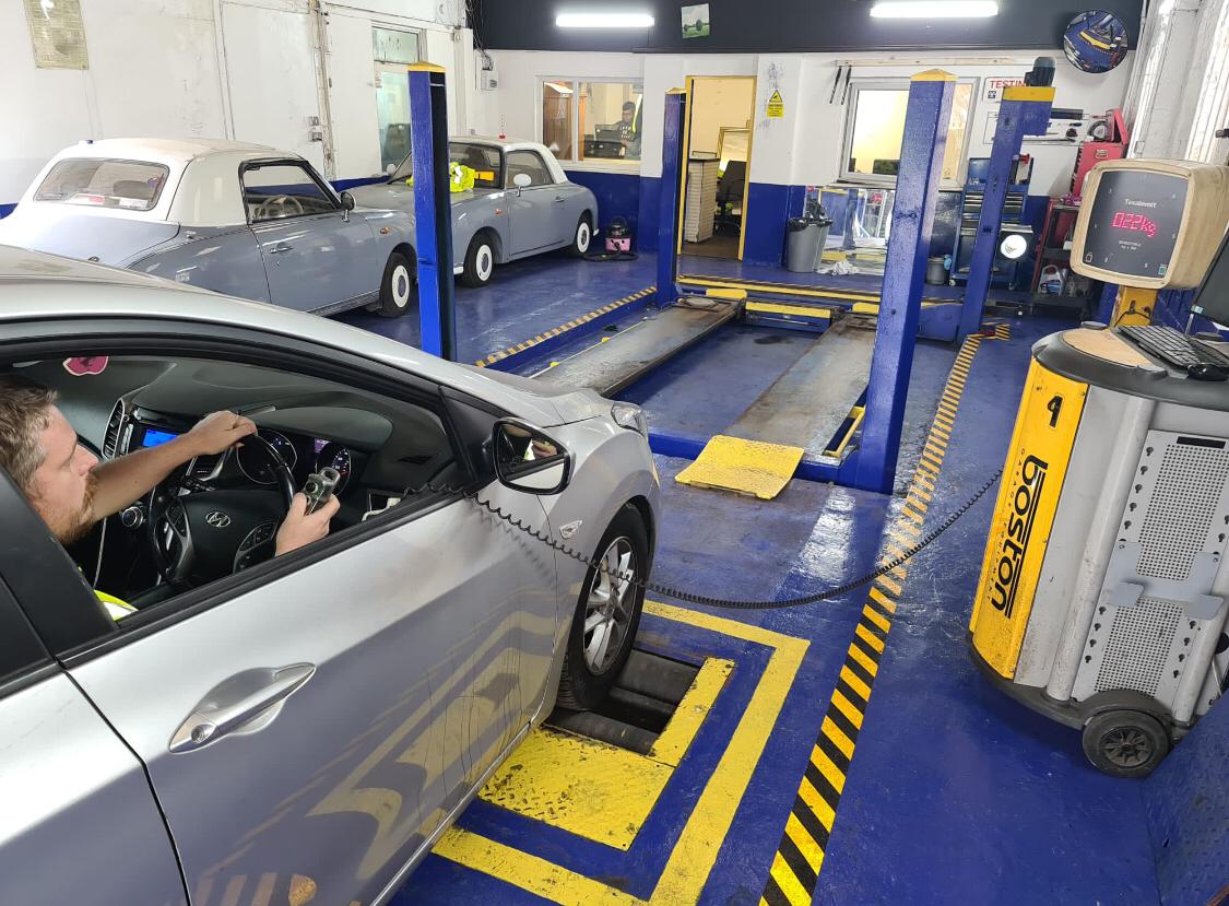 Vehicle inspection training setting shown by MOT Tester Training Agency