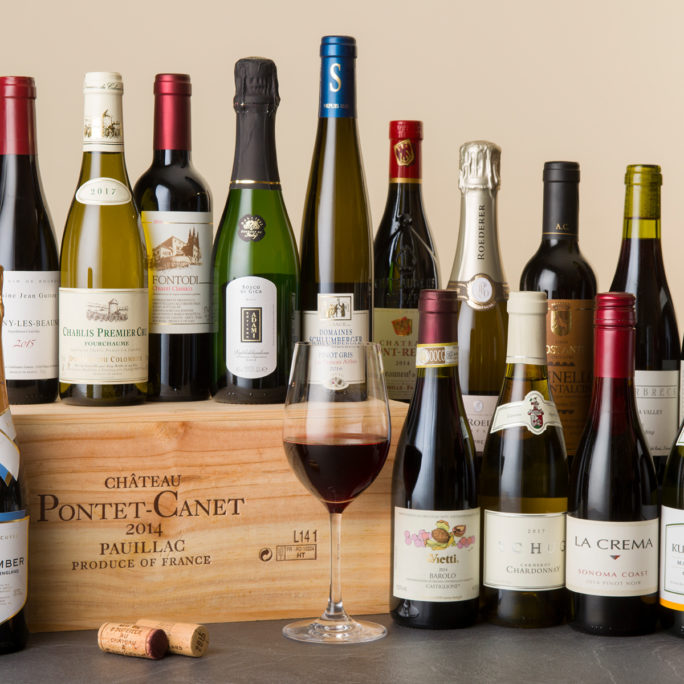Wine bottles and half-bottle selection shown by The Little Fine Wine Company