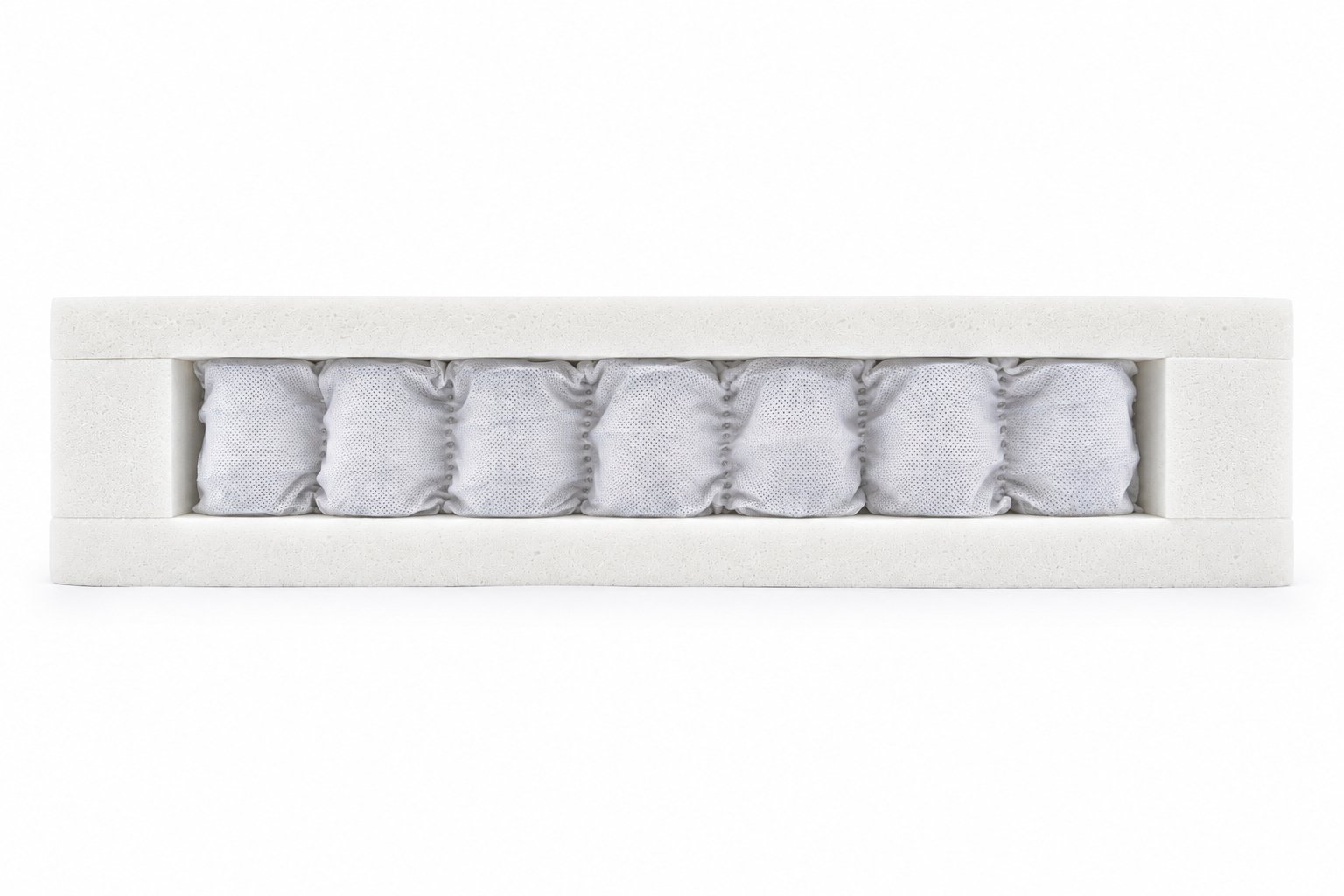 Cross-section of a pocket-sprung baby mattress from The Cot Mattress Company
