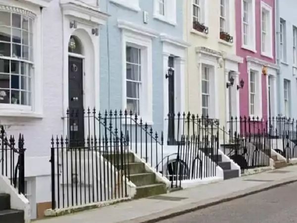 Casas de Notting Hill en una imagen del tour publicado por Tour Londres